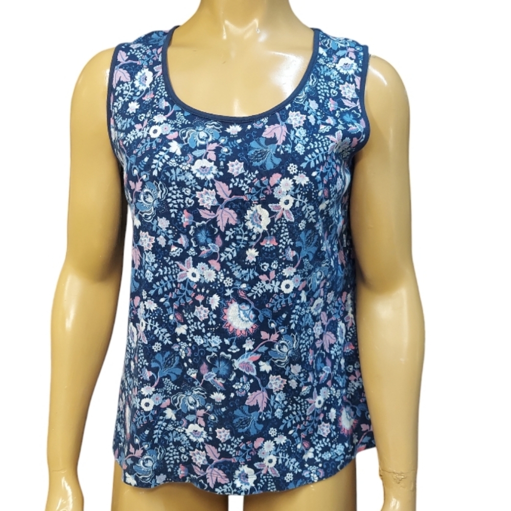 White Stag Abstract Floral Print Tank Style Sleeveless Top